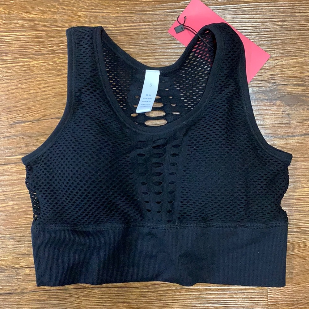 Black sports bra with removable cups size small